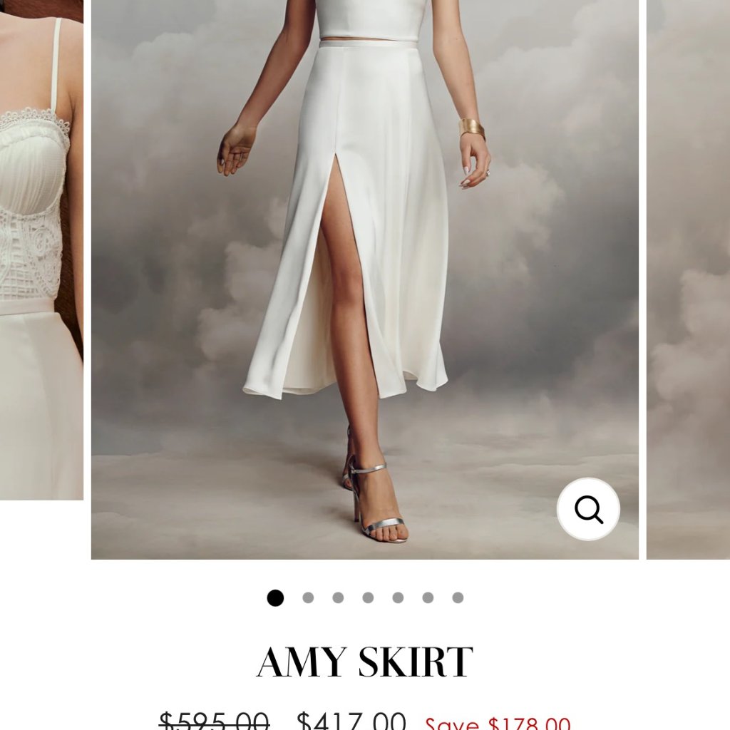Amy Skirt White Midi Skirt With Front Slit
